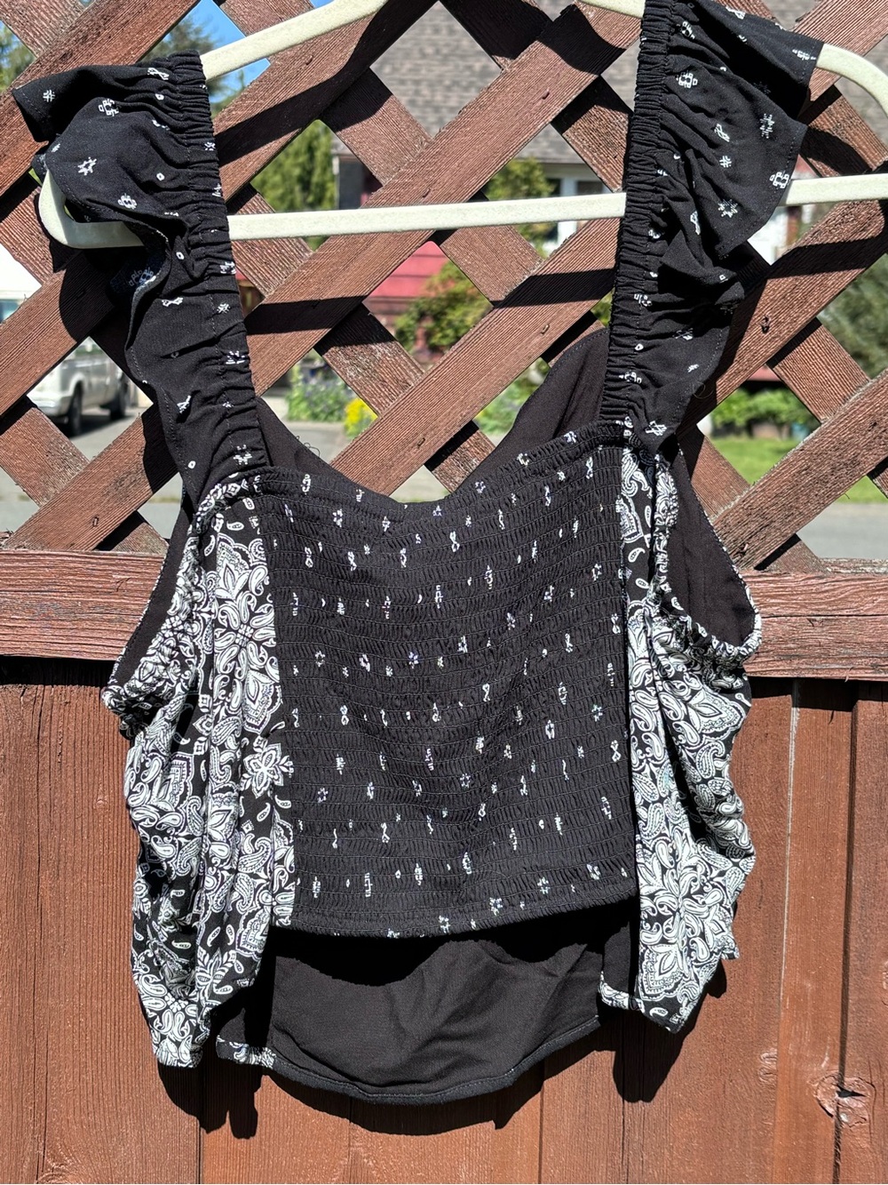 NWT Torrid Challis Smocked Ruffle Trim Top | Size 3X | Boho | Coastal Cowgirl - Picture 5 of 7
